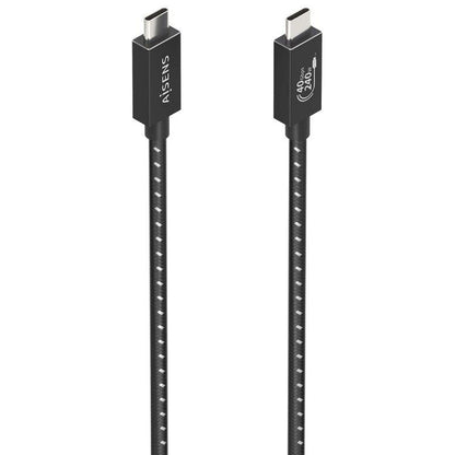 Cabo USB 4.0 Tipo-C Aisens A156-0868/ USB Tipo-C Macho - USB Tipo-C Macho/ Até 240W/ 40Gbps/ 1.5m/ Cinzento