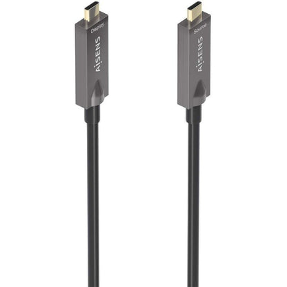 Cabo USB 3.1 Tipo-C Aisens AOC A157-0882/ USB Tipo-C Macho - USB Tipo-C Macho/ Até 60W/ 10Gbps/ 10m/ Preto