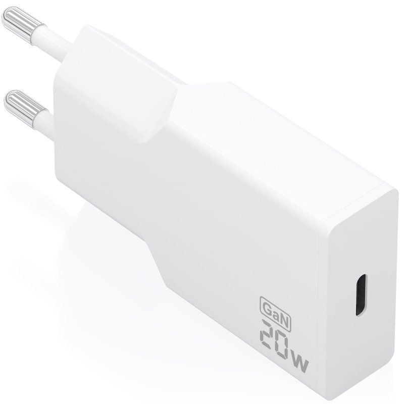 Carregador de Parede GaN Aisens A110-0997/ 1xUSB Tipo-C/ 20W/ Branco