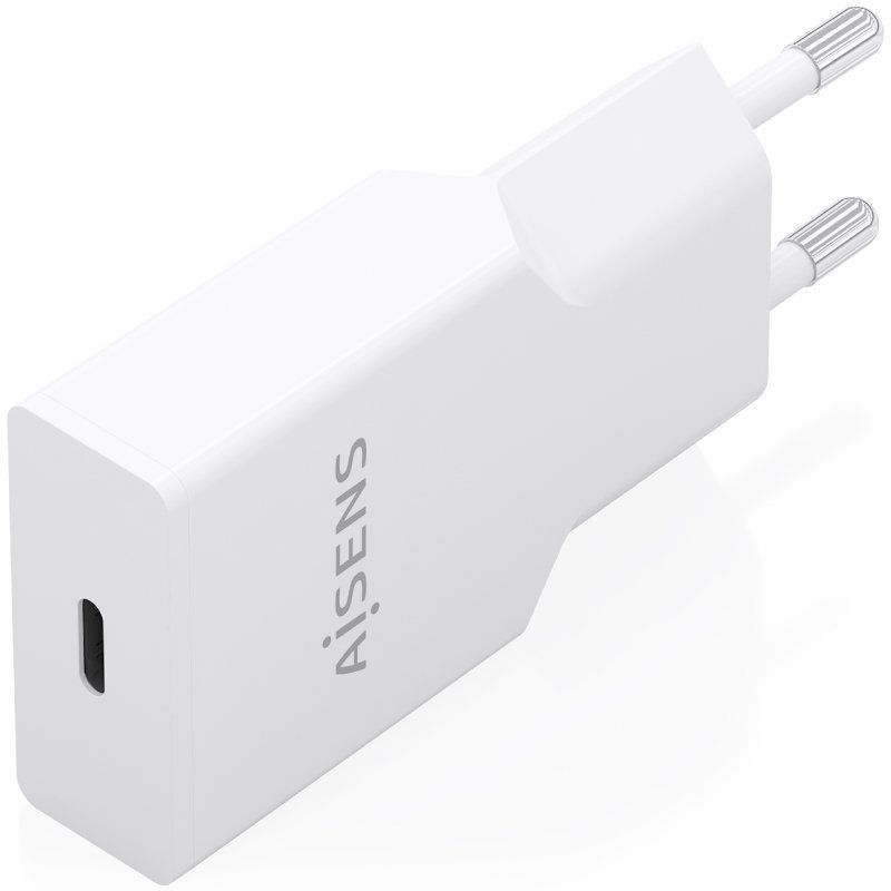 Carregador de Parede GaN Aisens A110-0997/ 1xUSB Tipo-C/ 20W/ Branco