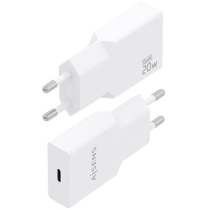 Carregador de Parede GaN Aisens A110-0997/ 1xUSB Tipo-C/ 20W/ Branco