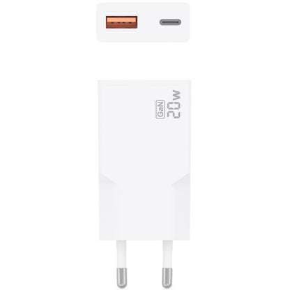 Carregador de Parede GaN Aisens A110-0998/ 1xUSB Tipo-C/ 1xUSB/ 20W/ Branco