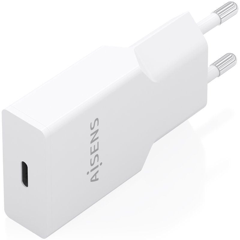 Carregador de Parede GaN Aisens A110-0999/ 1xUSB Tipo-C/ 25W/ Branco