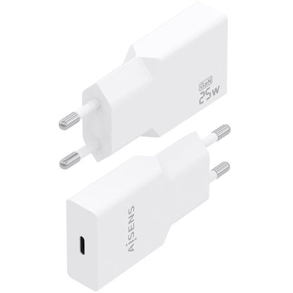 Carregador de Parede GaN Aisens A110-0999/ 1xUSB Tipo-C/ 25W/ Branco