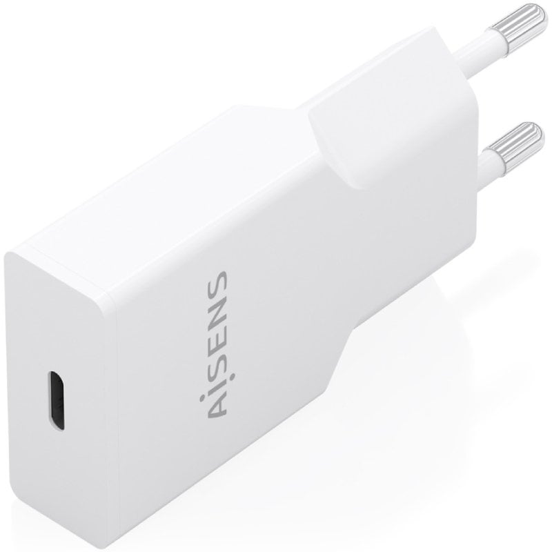 Carregador de Parede GaN Aisens A110-1001/ 1xUSB Tipo-C/ 30W/ Branco