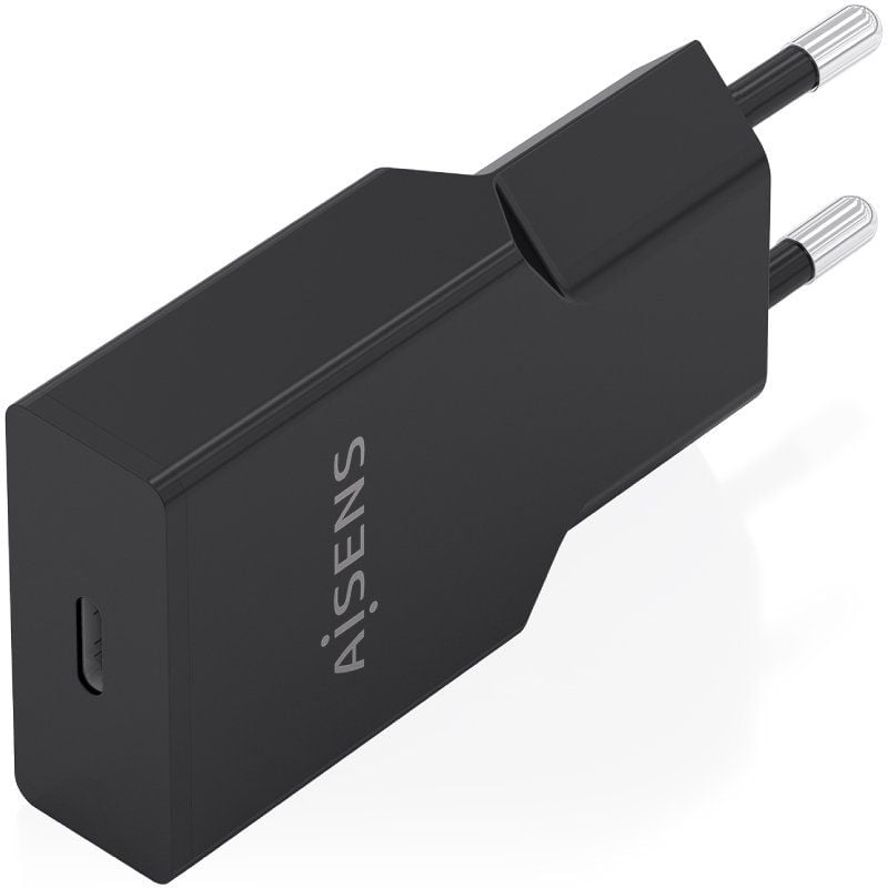 Carregador de Parede GaN Aisens A110-1004/ 1xUSB Tipo-C/ 30W/ Preto