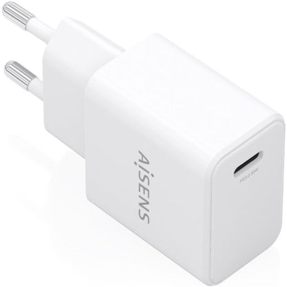 Carregador de Parede GaN Aisens A110-1023/ 1xUSB Tipo-C/ 20W/ Branco