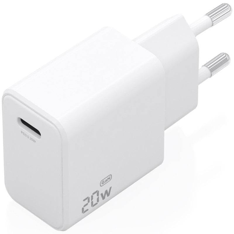 Carregador de Parede GaN Aisens A110-1023/ 1xUSB Tipo-C/ 20W/ Branco