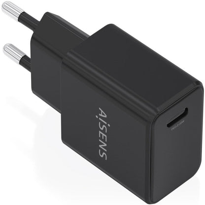 Carregador de Parede GaN Aisens A110-1024/ 1xUSB Tipo-C/ 20W/ Preto