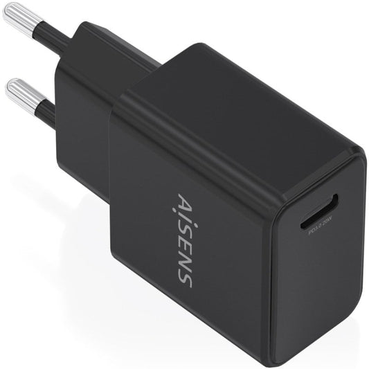 Cargador de Pared GaN Aisens A110-1024/ 1xUSB Tipo-C/ 20W/ Negro