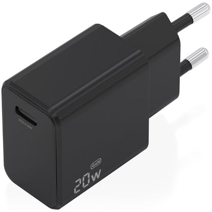 Carregador de Parede GaN Aisens A110-1024/ 1xUSB Tipo-C/ 20W/ Preto
