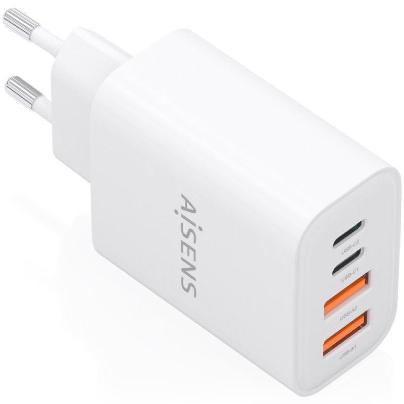 Carregador de Parede GaN Aisens A110-1027/ 2xUSB Tipo-C/ 2xUSB/ 32W/ Branco