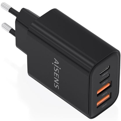 Carregador de Parede GaN Aisens A110-1028/ 2xUSB Tipo-C/ 2xUSB/ 32W/ Preto