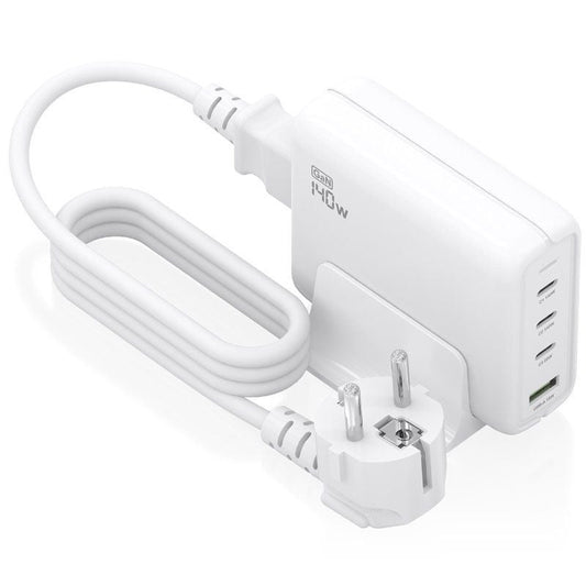Carregador de Secretária GaN Aisens ASCH-140W4P055-W/ 3xUSB Tipo-C/ 1xUSB/ 140W