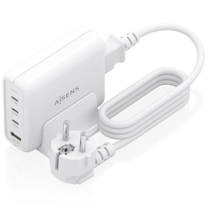 Cargador Sobremesa GaN Aisens ASCH-140W4P055-W/ 3xUSB Tipo-C/ 1xUSB/ 140W