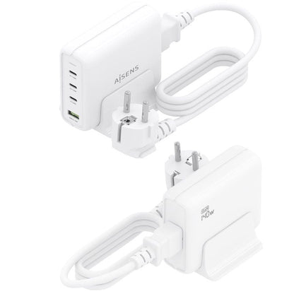 Cargador Sobremesa GaN Aisens ASCH-140W4P055-W/ 3xUSB Tipo-C/ 1xUSB/ 140W