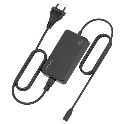 Carregador de Secretária GaN Aisens ASCH-1PD65D068-BK/ 1xUSB Tipo-C/ 65W