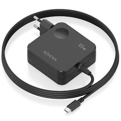 Carregador de Parede Aisens ASCH-1PD65WL80-BK/ 1xUSB Tipo-C/ 65W/ Preto
