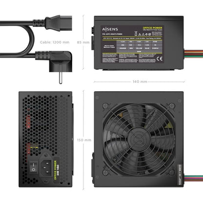 Fuente de Alimentación Aisens ASPC-500ATX-PSEBK/ 500W/ Ventilador 12cm