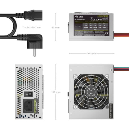 Fuente de Alimentación SFX Aisens ASPC-500SFX-PSE/ 500W/ Ventilador 8cm