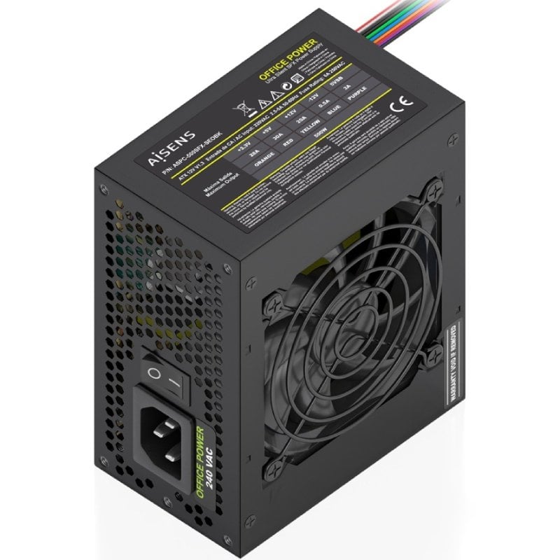 Fuente de Alimentación SFX Aisens ASPC-500SFX-SEOBK/ 500W/ Ventilador 8cm