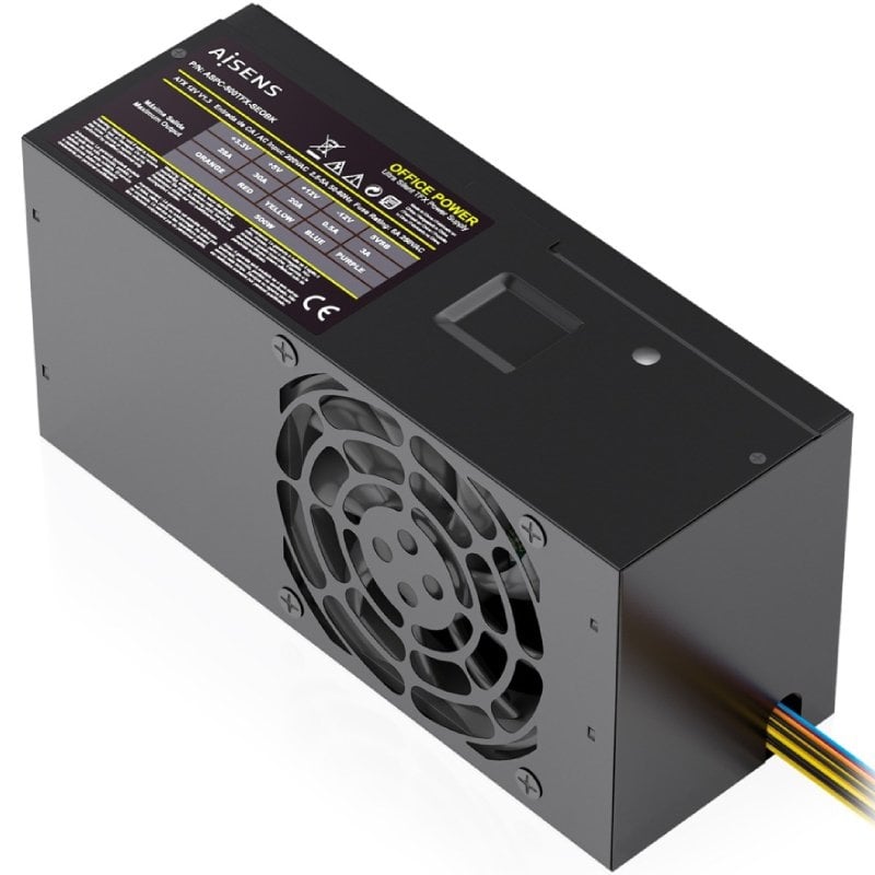Fuente de Alimentación TFX Aisens ASPC-500TFX-SEOBK/ 500W/ Ventilador 8cm