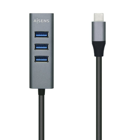 Hub USB Tipo-C Aisens A109-0508/ 4xUSB/ Cinzento