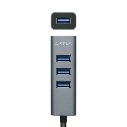 Hub USB Tipo-C Aisens A109-0508/ 4xUSB/ Cinzento