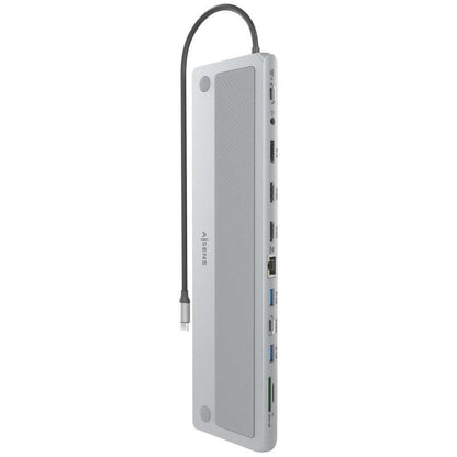 Docking USB Tipo-C Aisens ASUC-12P020-GR/ 2xHDMI 4K/ 3xUSB/ 1xUSB Tipo-C/ 1xRJ45/ 1xDisplayPort/ 1xLeitor de Cartões/ 1xUSB Tipo-C PD/ Cinzento