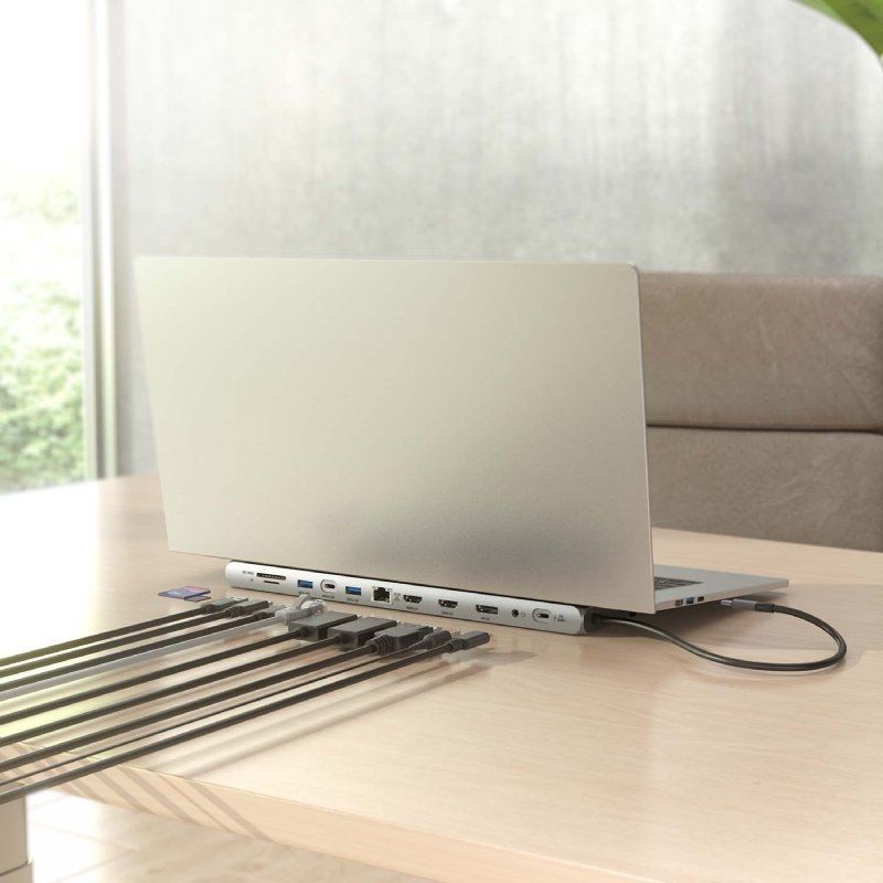 Docking USB Tipo-C Aisens ASUC-12P020-GR/ 2xHDMI 4K/ 3xUSB/ 1xUSB Tipo-C/ 1xRJ45/ 1xDisplayPort/ 1xLeitor de Cartões/ 1xUSB Tipo-C PD/ Cinzento
