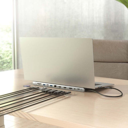 Docking USB Tipo-C Aisens ASUC-12P020-GR/ 2xHDMI 4K/ 3xUSB/ 1xUSB Tipo-C/ 1xRJ45/ 1xDisplayPort/ 1xLeitor de Cartões/ 1xUSB Tipo-C PD/ Cinzento
