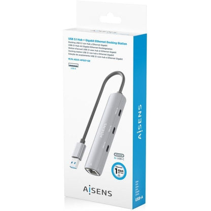 Hub USB Aisens ASUC-4P037-GR/ 3xUSB Tipo-C/ 1xRJ45/ Cinzento