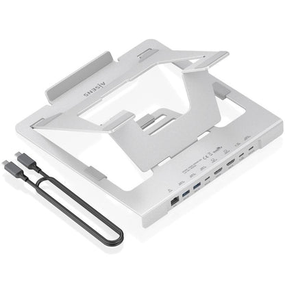 Soporte de Sobremesa - Docking USB Tipo-C Aisens ASUC-7P046-GR/ 2xUSB/ 1xUSB Tipo-C/ 2xHDMI/ 1xRJ45/ 1xUSB Tipo-C PD/ Gris