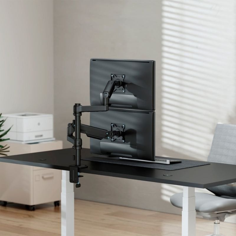 Soporte de Mesa con Contrapeso para 2 Monitores Aisens DT32TSR-453/ Giratorio/ Inclinable/ hasta 9kg