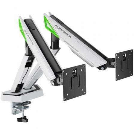 Soporte de Mesa Gaming con Contrapeso para 2 Monitores Aisens DT38TSR-345/ Giratorio/ Inclinable/ hasta 16kg