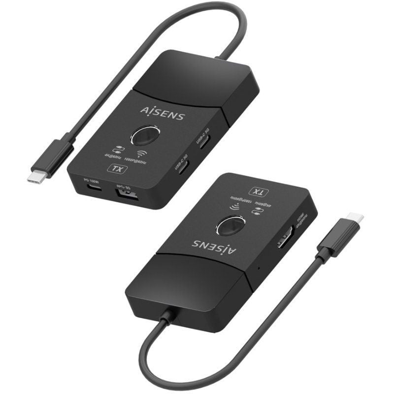 Adaptador/Transmissor de vídeo sem fios USB Tipo-C - HDMI Aisens ASWL-H2KDC30M05-BK/ 100W
