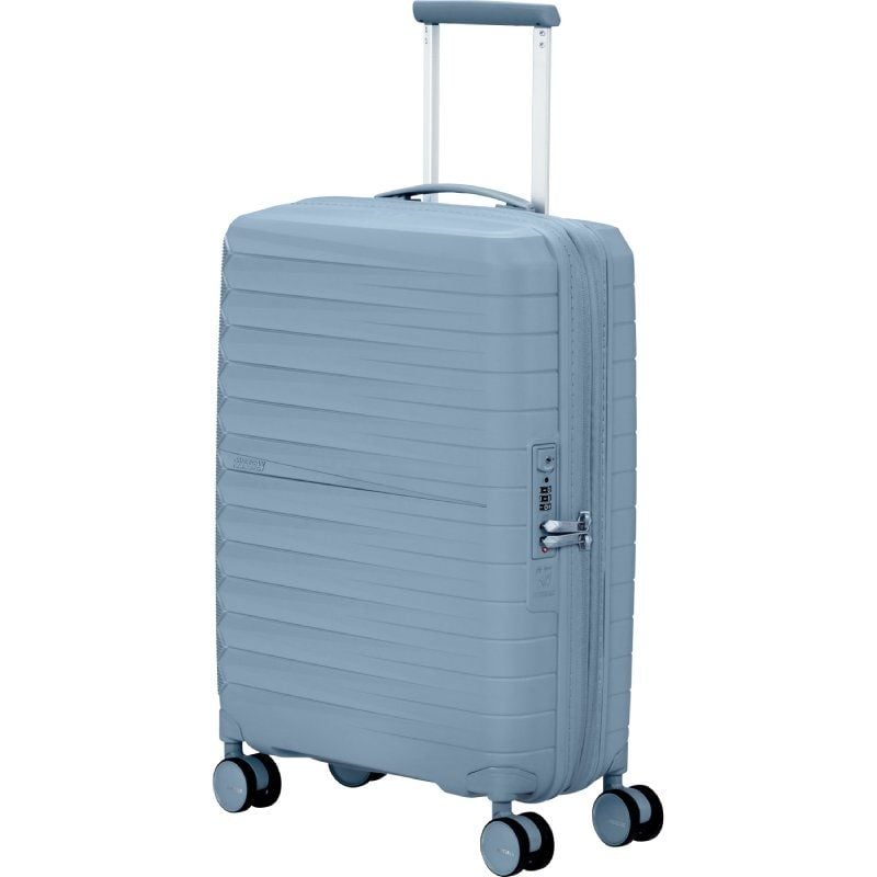Mala de Cabine American Tourister FastForward Spinner Expansível 55cm/ 55x40x23cm/ 4 Rodas/ Azul