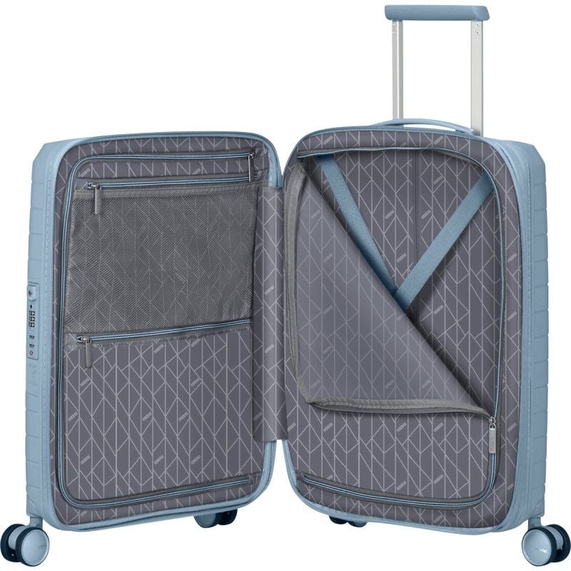 Mala de Cabine American Tourister FastForward Spinner Expansível 55cm/ 55x40x23cm/ 4 Rodas/ Azul