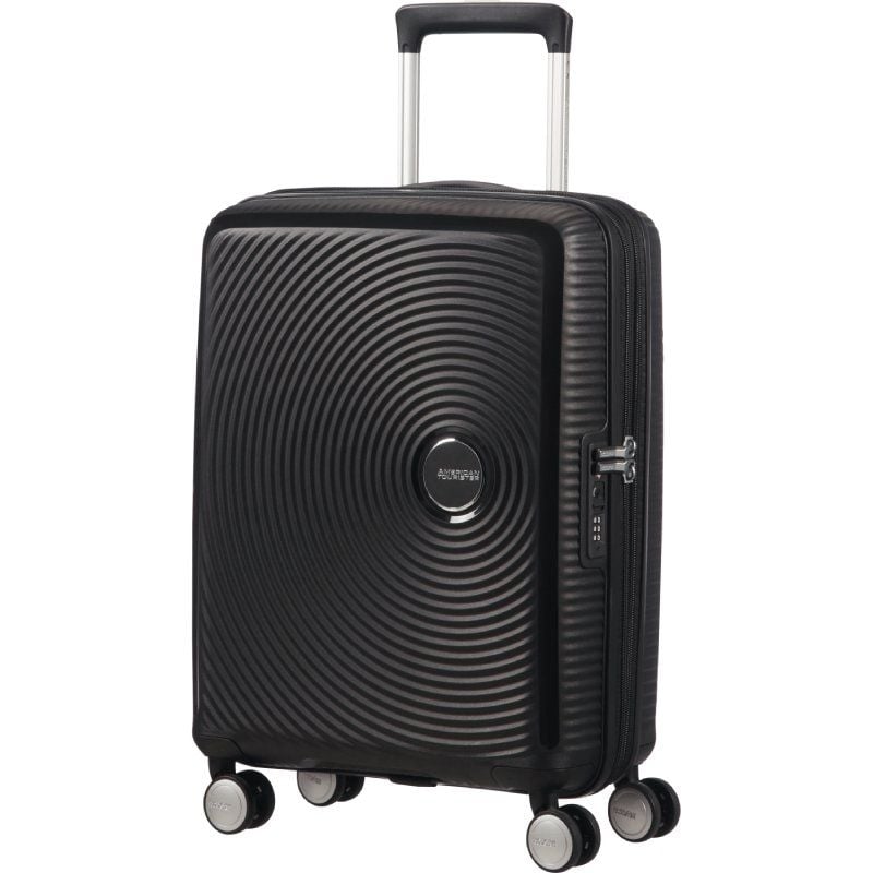 Mala de Cabine American Tourister SoundBox Spinner 55cm/ 55x40x20cm/ 4 Rodas/ Preta