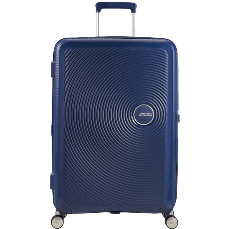 Mala Média American Tourister SoundBox Spinner 67cm/ 67x46.5x29cm/ 4 Rodas/ Azul Marinho
