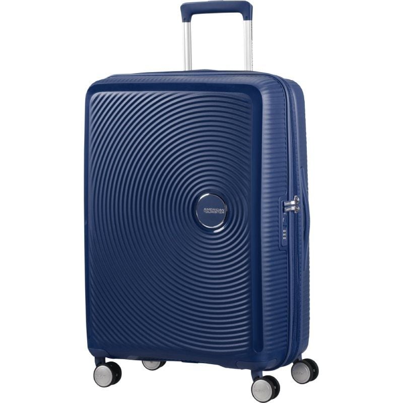 Mala Média American Tourister SoundBox Spinner 67cm/ 67x46.5x29cm/ 4 Rodas/ Azul Marinho