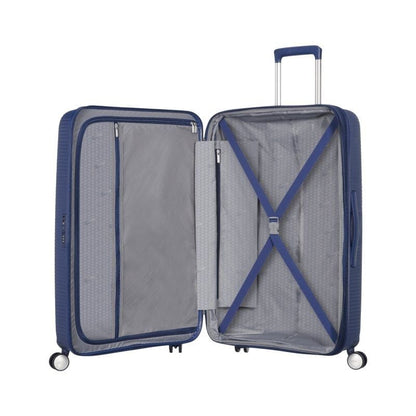 Mala Média American Tourister SoundBox Spinner 67cm/ 67x46.5x29cm/ 4 Rodas/ Azul Marinho