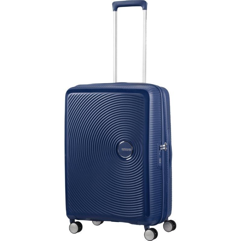 Mala Média American Tourister SoundBox Spinner 67cm/ 67x46.5x29cm/ 4 Rodas/ Azul Marinho