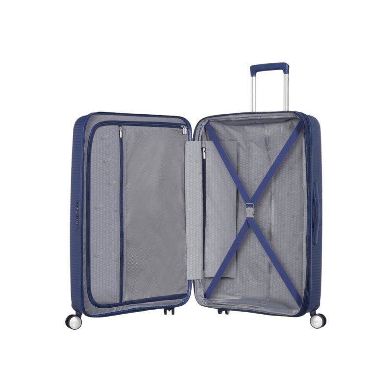 Mala Grande American Tourister SoundBox Spinner 77cm/ 77x51.5x29.5cm/ 4 Rodas/ Azul Marinho