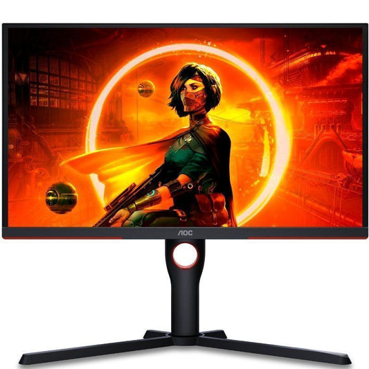 Monitor Gaming AOC 25G3ZM/BK 24.5"/ Full HD/ 0.5ms/ 240Hz/ VA/ Regulável em altura/ Preto e Vermelho