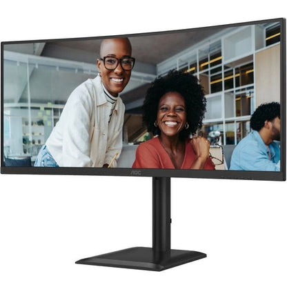 Monitor Profissional Ultrapanorâmico Curvo AOC CU34E4CV 34"/ WQHD/ Multimédia/ Regulável em altura/ Preto