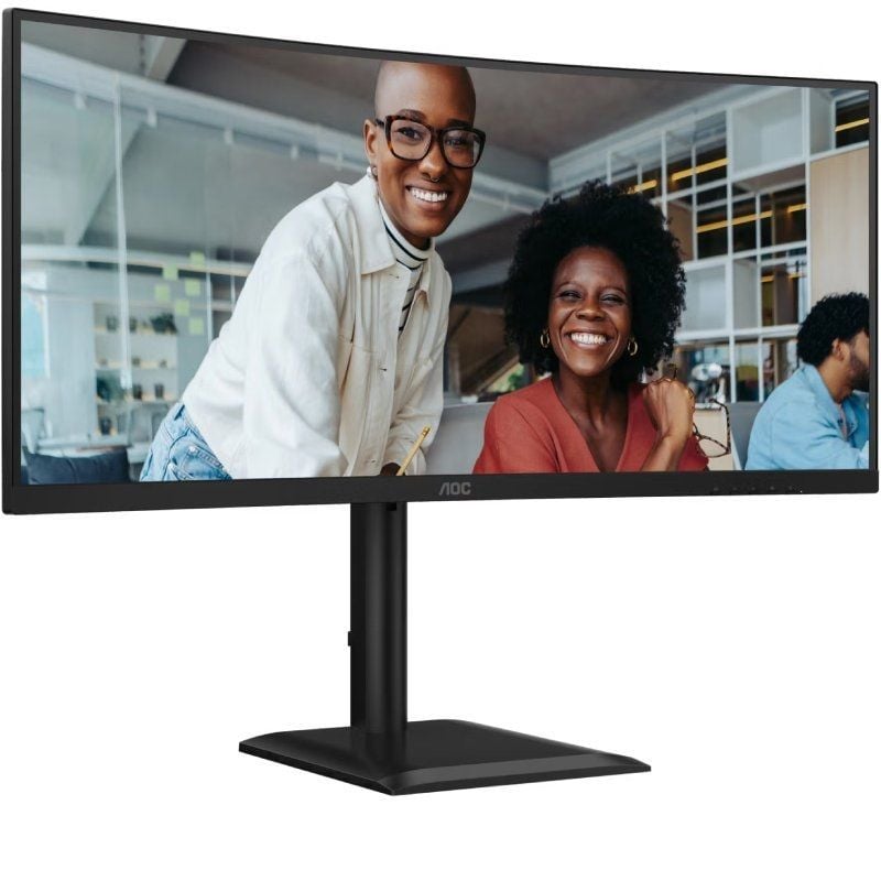 Monitor Profissional Ultrapanorâmico Curvo AOC CU34E4CV 34"/ WQHD/ Multimédia/ Regulável em altura/ Preto