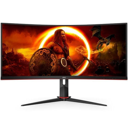 Monitor Gaming Ultrapanorâmico Curvo AOC CU34G2XP/BK 34"/ WQHD/ 1ms/ 180Hz/ VA/ Preto