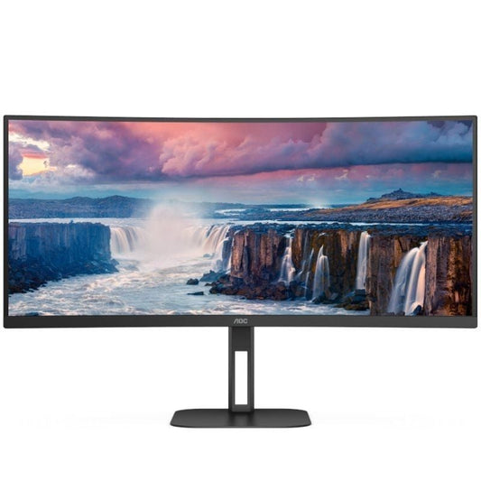 Monitor Profissional Ultrapanorâmico Curvo AOC CU34V5C/BK 34"/ WQHD/ Multimédia/ Preto