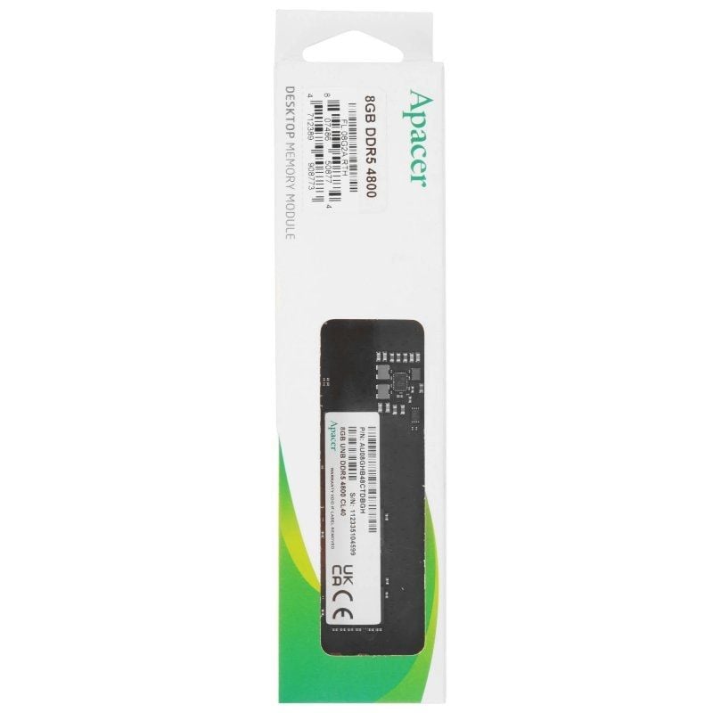 Memória RAM Apacer FL.08G2A.RTH 8GB/ DDR5/ 4800MHz/ 1.1V/ CL40/ UDIMM